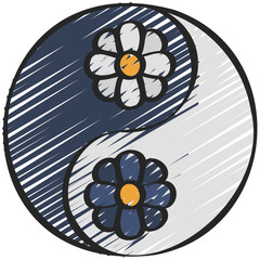 Ying Yang Flowers Icon