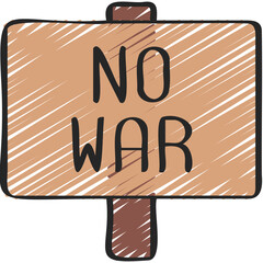 No War Picket Sign Icon