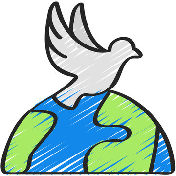 Dove On World Icon