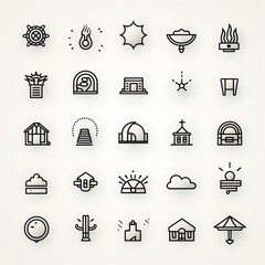 Minimalistic Cityscape Icons Set