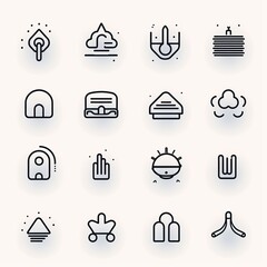 Minimalistic Cityscape Icons Set