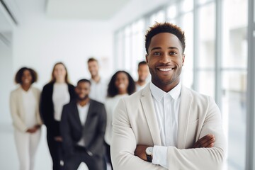 business businessman young office meeting man portrait corporate team teamwork career manager smiling happiness professional executive worker guy - obrazy, fototapety, plakaty