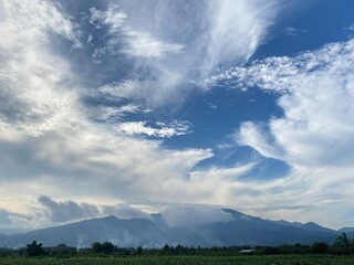 clouds over the mountains