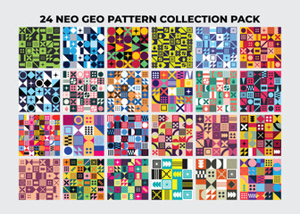 Collection Pack of Neo Geo Pattern Vector Design Template