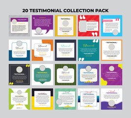 Collection Pack of Testimonial or Client Review Vector Design Template