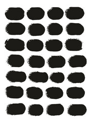 Hand Drawn Round Sponge Regular Artist Brush Straight Lines High Detail Abstract Vector Background Set 