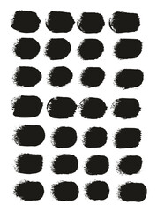 Hand Drawn Round Sponge Regular Artist Brush Straight Lines High Detail Abstract Vector Background Set 