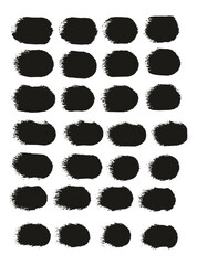 Hand Drawn Round Sponge Regular Artist Brush Straight Lines High Detail Abstract Vector Background Set 