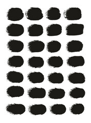Hand Drawn Round Sponge Regular Artist Brush Straight Lines High Detail Abstract Vector Background Set 