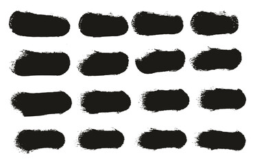 Hand Drawn Round Sponge Regular Artist Brush Straight Lines High Detail Abstract Vector Background Set 