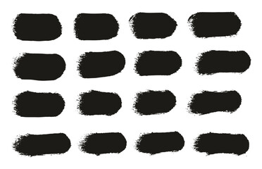 Hand Drawn Round Sponge Regular Artist Brush Straight Lines High Detail Abstract Vector Background Set 