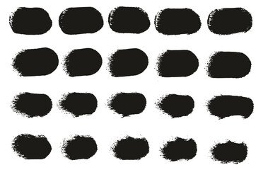 Hand Drawn Round Sponge Regular Artist Brush Straight Lines High Detail Abstract Vector Background Set 