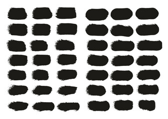 Hand Drawn Round Sponge Regular Artist Brush Straight Lines High Detail Abstract Vector Background Set 