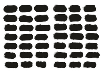 Hand Drawn Round Sponge Regular Artist Brush Straight Lines High Detail Abstract Vector Background Set 