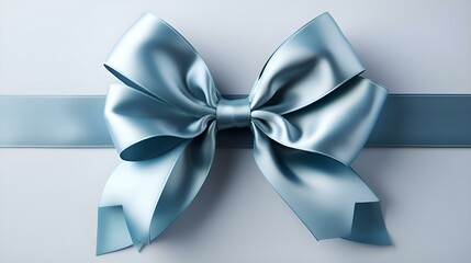 Blue gift bow on a pastel background: postcard, screensaver, layout, congratulations, holiday, gift, surprise, bright, big (Ai)