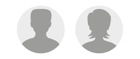 Vector flat illustration in grayscale. Avatar, user profile, person icon, profile picture. Suitable for social media profiles, icons, screensavers and as a template.