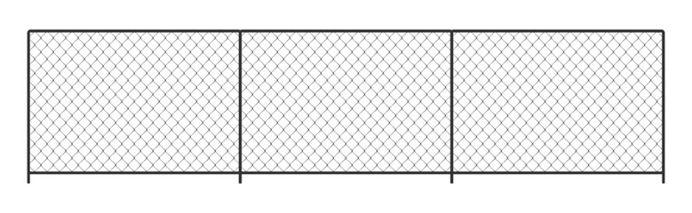 Chain link fence vector isolated on white , Metal Wire Fence.