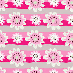 Elegant and colorful abstract flower design in a seamless pattern.