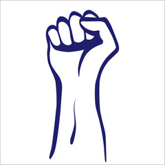 Power sign. Fist male hand. Vector Illustration.