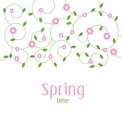 Spring flowers decorative background template with copy space