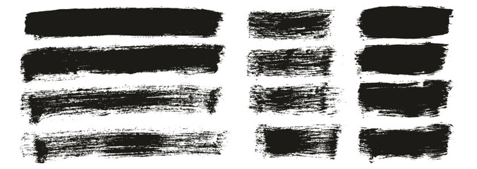 Hand Drawn Flat Paint Brush Thick Long & Short Background Mix High Detail Abstract Vector Background Mix Set 