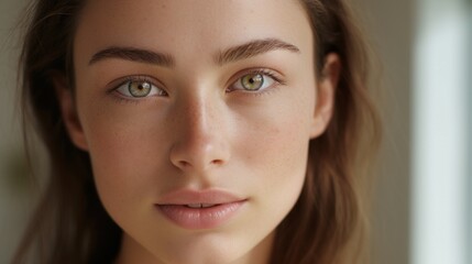 Fototapeta premium Dewy complexion gives her a fresh and luminous look.