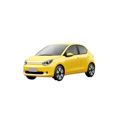 yellow small electric car On the png transparent background, easy to decorate projects.