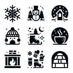 Christmas icons set. Vector illustrations - 688064191