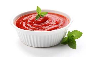 Tomato sauce passata - traditional sauce for italian cuisine on white background