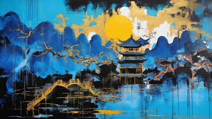 Street graffiti style China-Chic wallpaper