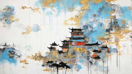 Fototapeta premium Street graffiti style China-Chic wallpaper