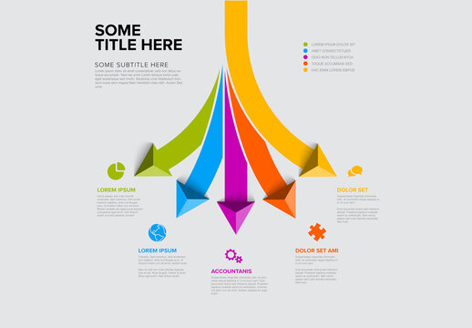 Infographics template with various diversity options and big arrows