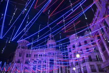 Madrid Christmas lights in the streets full of colours