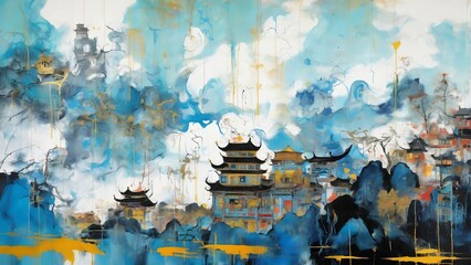 Street graffiti style China-Chic wallpaper