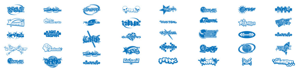Name Logo Y2k style, streetwear, Futuristic, Cyber y2k, Retro Futurist, Graphic Geometric, Technology, Star