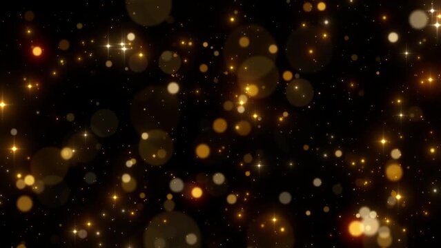 falling particles glitter gold sparkles background