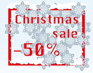 Naklejka na ściany i meble Discounts and promotions for the Christmas holidays. Banner for Christmas holidays. Merry Christmas and Happy New Year.