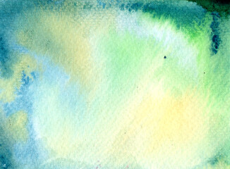 .Cool green and yellow watercolor wash, with a subtle gradient and delicate texturing, ideal for fresh background designs