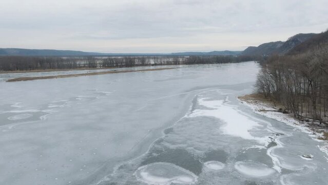river and snow