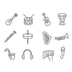 set of music instruments icons