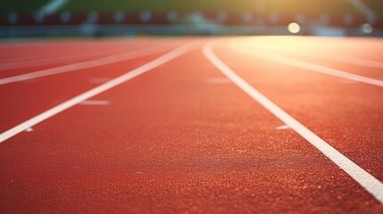 Sports venue track, close-up, daytime, simple picture, sports meeting elements 