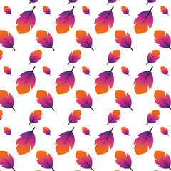 colorful autumn falling leaves seamless pattern vector for decoration wall art and printing shirts.