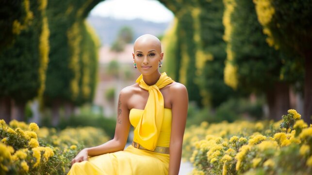 Cancer survivor in a tranquil garden, symbolizing hope in journey towards recovery