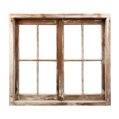 Fototapeta premium wooden window frame isolated on transparent background Remove png, Clipping Path, pen tool