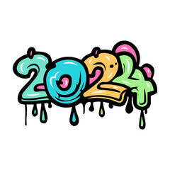 Happy new year 2024 typography