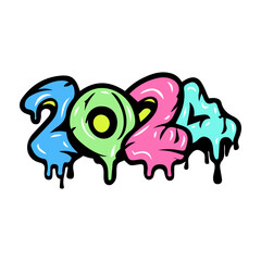 Happy new year 2024 typography