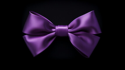 purple bow on black background