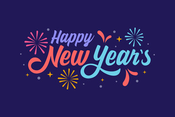 Vector lettering happy new year, happy new years vector