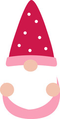 Cute Valentine Gnome flat illustration