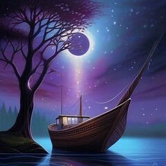 boat at night